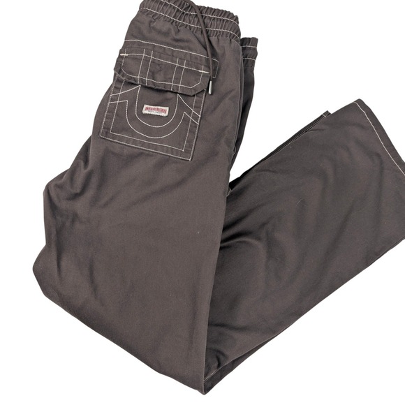 True Religion Pants - True Religion Vinny Ultra Baggy Cargo Pants Brown Contrast Stitch Size 28 Unisex